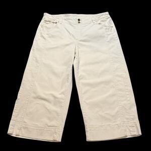 Chico’s Women’s Plus Pull On Wide Leg Crop Jeans Size 20 Comfort Stretch Classic